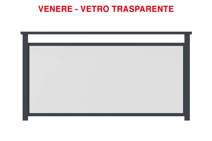 Ringhiere Modello Venere - Variante vetro trasparente